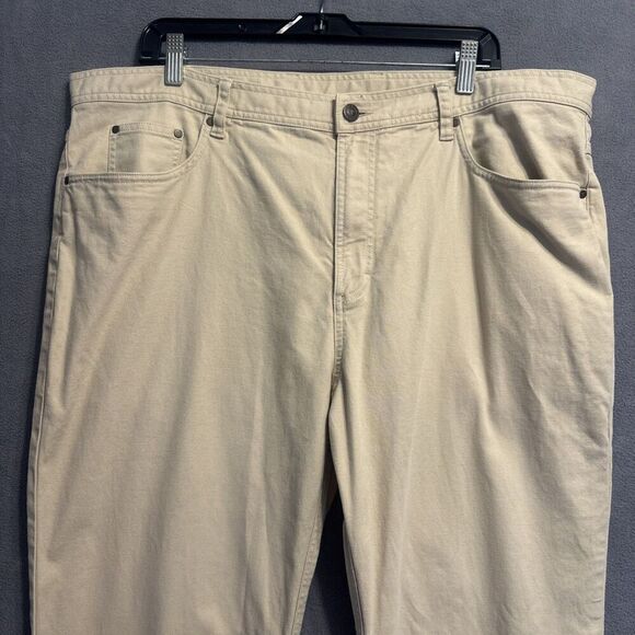 Genteal Billings Pants Classic Fit 5 Pocket Stretch Canvas Mens Size 42x32 Khaki - Picture 7 of 12